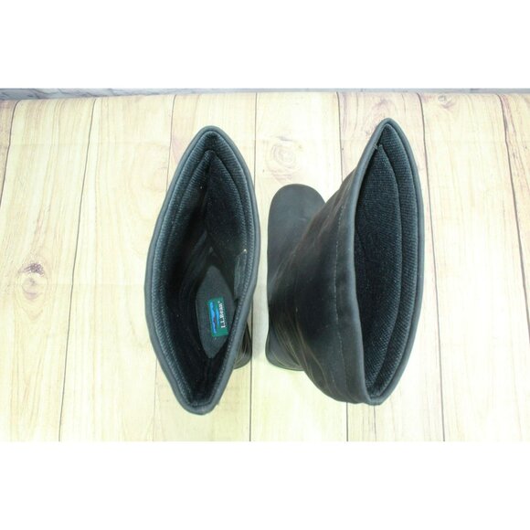 LL Bean Black Nylon Knee High Waterproof Insulated Tall Boots Size 7.5 M - Picture 8 of 10